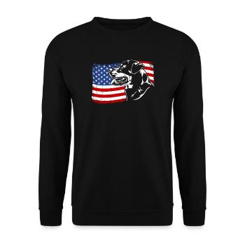 Rottweiler America Flag Dog Dogs Wilsigns - Unisex Sweatshirt - black - Front - Alina (178cm) & Michal (187cm)