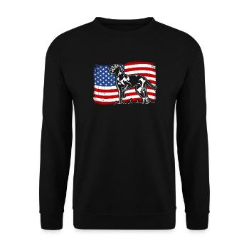 Weimaraner America Flag Dogs Hunting Dogs Wilsigns - Unisex Sweatshirt - black - Front - Alina (178cm) & Michal (187cm)