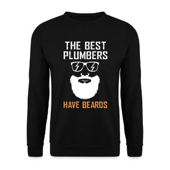 Plumber - Unisex Sweatshirt - black - Front - Alina (178cm) & Michal (187cm)