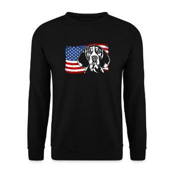 Beagle America Flag Dogs Dog Wilsigns - Unisex Sweatshirt - black - Front - Alina (178cm) & Michal (187cm)