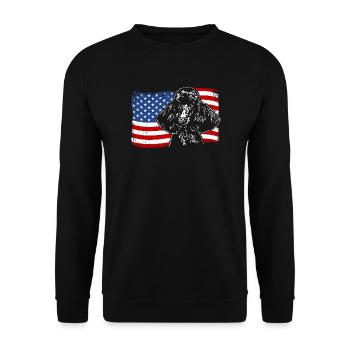 Poodle America Flag Dog Dogs Wilsigns - Unisex Sweatshirt - black - Front - Alina (178cm) & Michal (187cm)