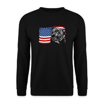 Pug America Flag Dog Dogs Wilsigns - Unisex Sweatshirt - black - Front - Alina (178cm) & Michal (187cm)