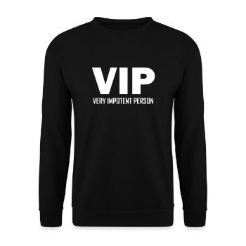 VIP, personne très impuissante, drôle, plaisanter - Sweat-shirt Unisexe - noir - Devant - Alina (178cm) & Michal (187cm)