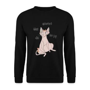 Was glotzt du so - Unisex Pullover - Schwarz - Vorne - Alina (178cm) & Michal (187cm)
