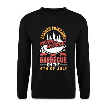Mukbang and Barbecue on 4th of July - Unisex Sweatshirt - black - Front - Alina (178cm) & Michal (187cm)