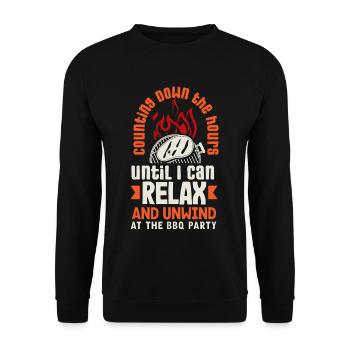 I can relax and unwind at the BBQ party - Unisex Sweatshirt - black - Front - Alina (178cm) & Michal (187cm)