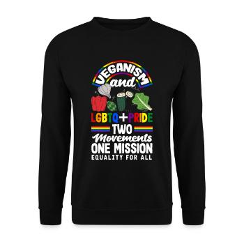 Veganism and LGBTQ+ pride Equality for all - Unisex Sweatshirt - black - Front - Alina (178cm) & Michal (187cm)