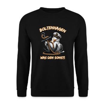 Boltenhagen, quoi d’autre ! - Sweat-shirt Unisexe - noir - Devant - Alina (178cm) & Michal (187cm)