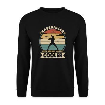 Baseballer like a normal man but cooler - Unisex Sweatshirt - black - Front - Alina (178cm) & Michal (187cm)