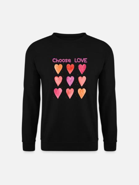 Love Herzen - Unisex Pullover - Schwarz