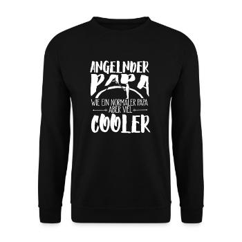 Cooler Papa Angeln Angler Angel Fischer Fische Aal - Unisex Pullover - Schwarz - Vorne - Alina (178cm) & Michal (187cm)