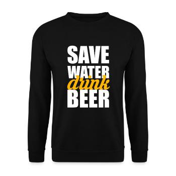 Save water drink beer - Unisex Sweatshirt - black - Front - Alina (178cm) & Michal (187cm)