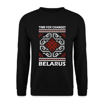 Belarus Statement white red gift - Unisex Sweatshirt - black - Front - Alina (178cm) & Michal (187cm)
