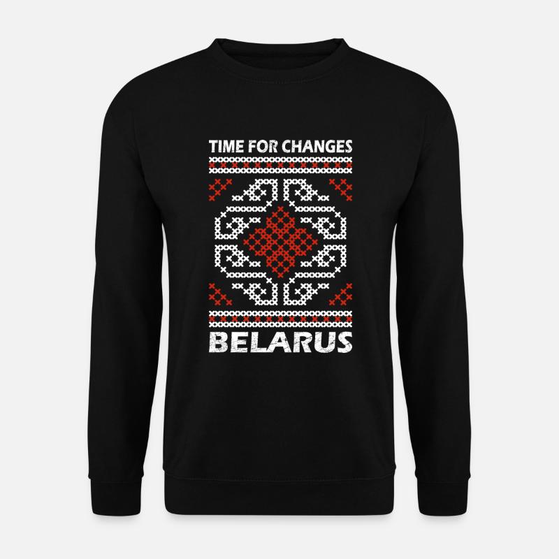 Belarus Statement weiß rot Geschenk - Unisex Pullover - Schwarz