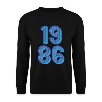 1986 Year of birth | Colors changeable - Unisex Sweatshirt - black - Front - Alina (178cm) & Michal (187cm)