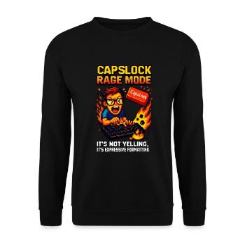 Capslock Rage Mode - Unisex Sweatshirt - black - Front - Alina (178cm) & Michal (187cm)