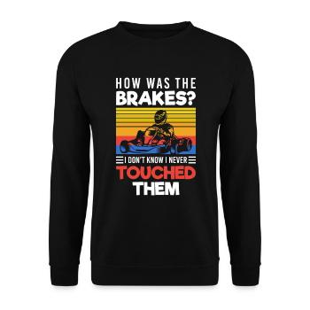 Gokart Kartfahrer Rennsport Kart fahren - Unisex Pullover - Schwarz - Vorne - Alina (178cm) & Michal (187cm)
