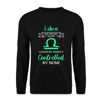 Geburtstag Tierkreiszeichen Aberglaube Stern - Unisex Pullover - Schwarz - Vorne - Alina (178cm) & Michal (187cm)