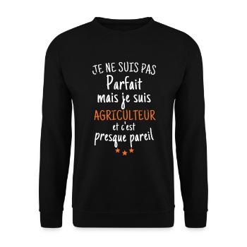 Pas Parfait Mais Agriculteur - Sweat-shirt Unisexe - noir - Devant - Alina (178cm) & Michal (187cm)