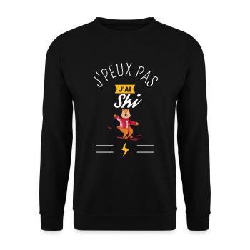 J peux pas j a Ski humour - Sweat-shirt Unisexe - noir - Devant - Alina (178cm) & Michal (187cm)