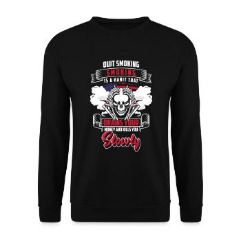 Nikotin Sucht - Unisex Pullover - Schwarz - Vorne - Alina (178cm) & Michal (187cm)