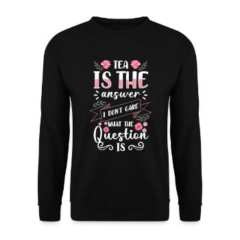 Tea Grandma Tea Lovers - Unisex Sweatshirt - black - Front - Alina (178cm) & Michal (187cm)