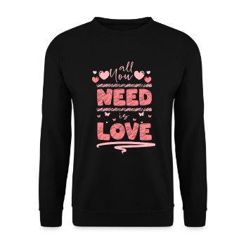 Valentinstag Freund Ehefrau Partner - Unisex Pullover - Schwarz - Vorne - Alina (178cm) & Michal (187cm)