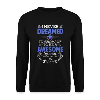 Constellation de naissance du zodiaque des Gémeaux - Sweat-shirt Unisexe - noir - Devant - Alina (178cm) & Michal (187cm)