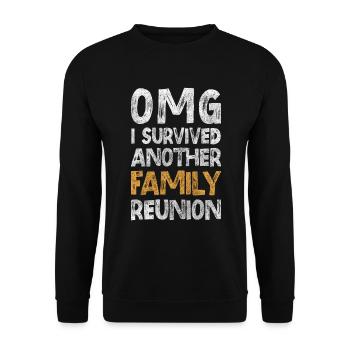 Familientreffen Dinner Eltern - Unisex Pullover - Schwarz - Vorne - Alina (178cm) & Michal (187cm)