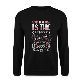 Tea Drinker Time Out Warm Tea Time - Unisex Sweatshirt - black - Front - Alina (178cm) & Michal (187cm)