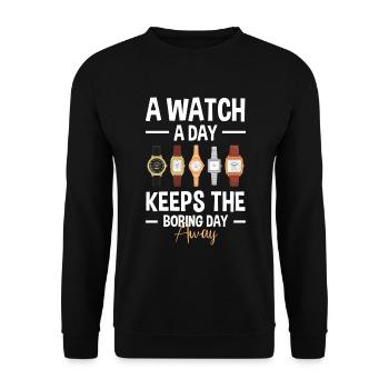 Watch Jewelry Watch Collection - Unisex Sweatshirt - black - Front - Alina (178cm) & Michal (187cm)