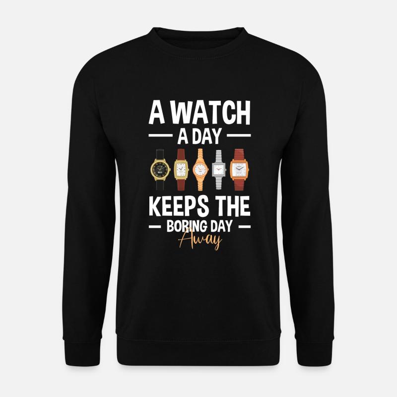 Uhr Schmuck Uhrensammlung - Unisex Pullover - Schwarz