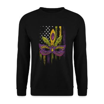 Mardi Gras Celebration Louisiana Beads - Unisex Sweatshirt - black - Front - Alina (178cm) & Michal (187cm)
