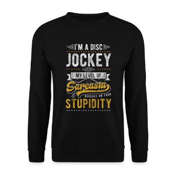 Party Vinyl Record Mood Hobby - Unisex Sweatshirt - black - Front - Alina (178cm) & Michal (187cm)
