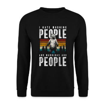 Grizzly Power Paws Hunting - Unisex Sweatshirt - black - Front - Alina (178cm) & Michal (187cm)