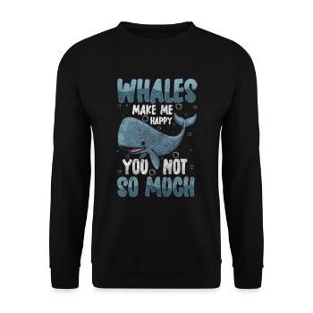 Wale Ozean Reise Taucher - Unisex Pullover - Schwarz - Vorne - Alina (178cm) & Michal (187cm)