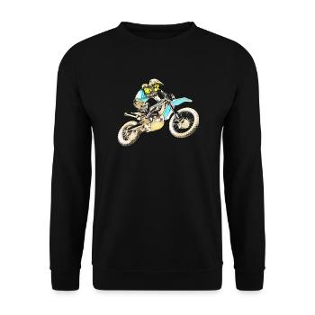 Motocross - Unisex Sweatshirt - black - Front - Alina (178cm) & Michal (187cm)