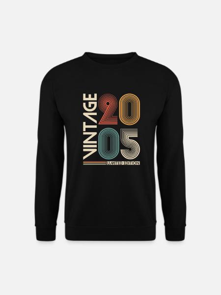2005 geboren jahrgang Retro Vintage Geburtstag - Unisex Pullover - Schwarz