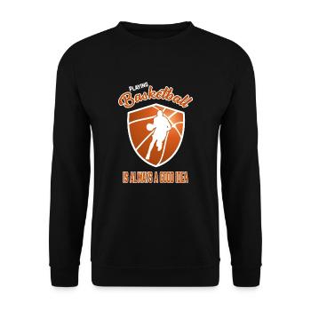 Basketball streetball basket team gift - Unisex Sweatshirt - black - Front - Alina (178cm) & Michal (187cm)