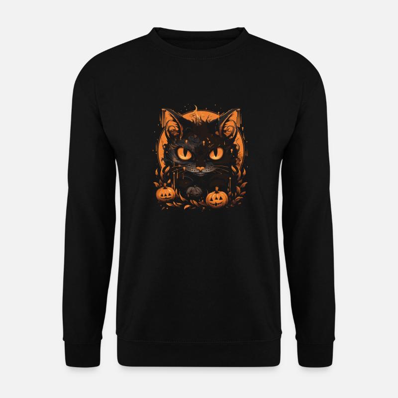 Halloween black Cat Pumpkin - Unisex Pullover - Schwarz