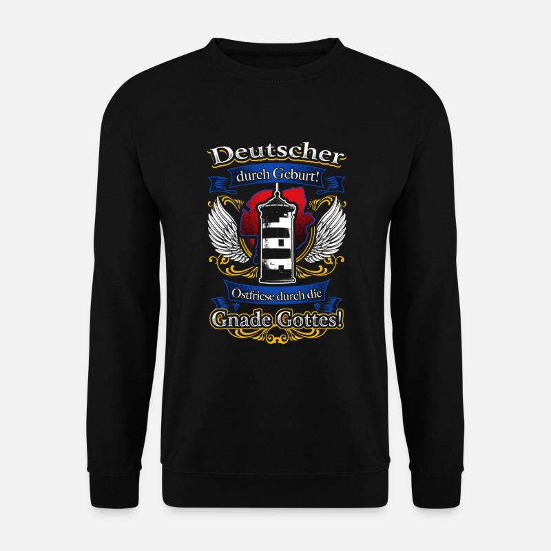 Stolzer Ostfriese – Heimatverbundenheit durch Gott - Unisex Pullover - Schwarz