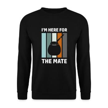Mate Spruch Lateinamerika Südamerikaner Yerba - Unisex Pullover - Schwarz - Vorne - Alina (178cm) & Michal (187cm)