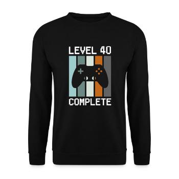 Niveau 40 Anniversaire complet du joueur 40 ans - Sweat-shirt Unisexe - noir - Devant - Alina (178cm) & Michal (187cm)