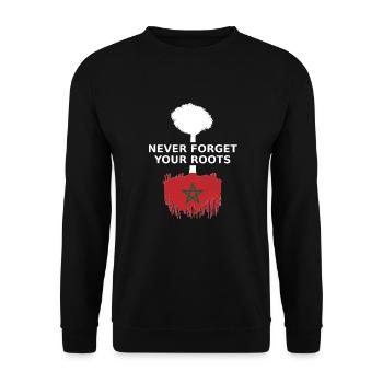 Marokko Marokkanische Wurzeln - Unisex Pullover - Schwarz - Vorne - Alina (178cm) & Michal (187cm)