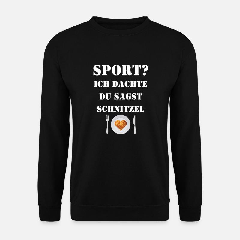 Lustig - Sport? Ich dachte, du sagst Schnitzel - Unisex Pullover - Schwarz