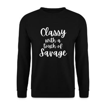 Classy With A Touch Of Savage - Unisex Sweatshirt - black - Front - Alina (178cm) & Michal (187cm)
