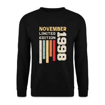 November 1998 Birthday Gift - November 1998 - Unisex Sweatshirt - black - Front - Alina (178cm) & Michal (187cm)