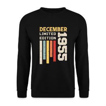 December 1955 Birthday Gift - December 1955 - Unisex Sweatshirt - black - Front - Alina (178cm) & Michal (187cm)