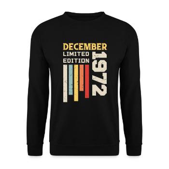 Dezember 1972 - Dezember 1972 Geburtstagsgeschenk - Unisex Pullover - Schwarz - Vorne - Alina (178cm) & Michal (187cm)