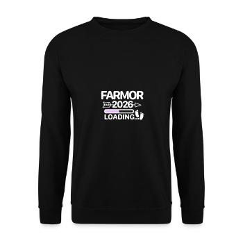 Ich werde Oma 2024 Babyfüße - Enkel Enkelkind - Unisex Pullover - Schwarz - Vorne - Alina (178cm) & Michal (187cm)